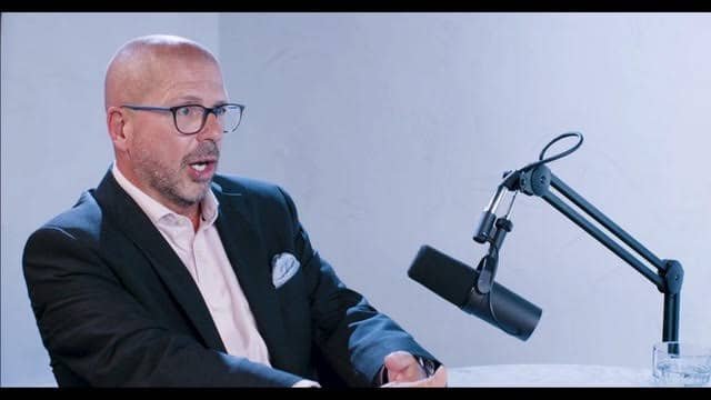 James Hartley recording the Leading with Purpose podcast